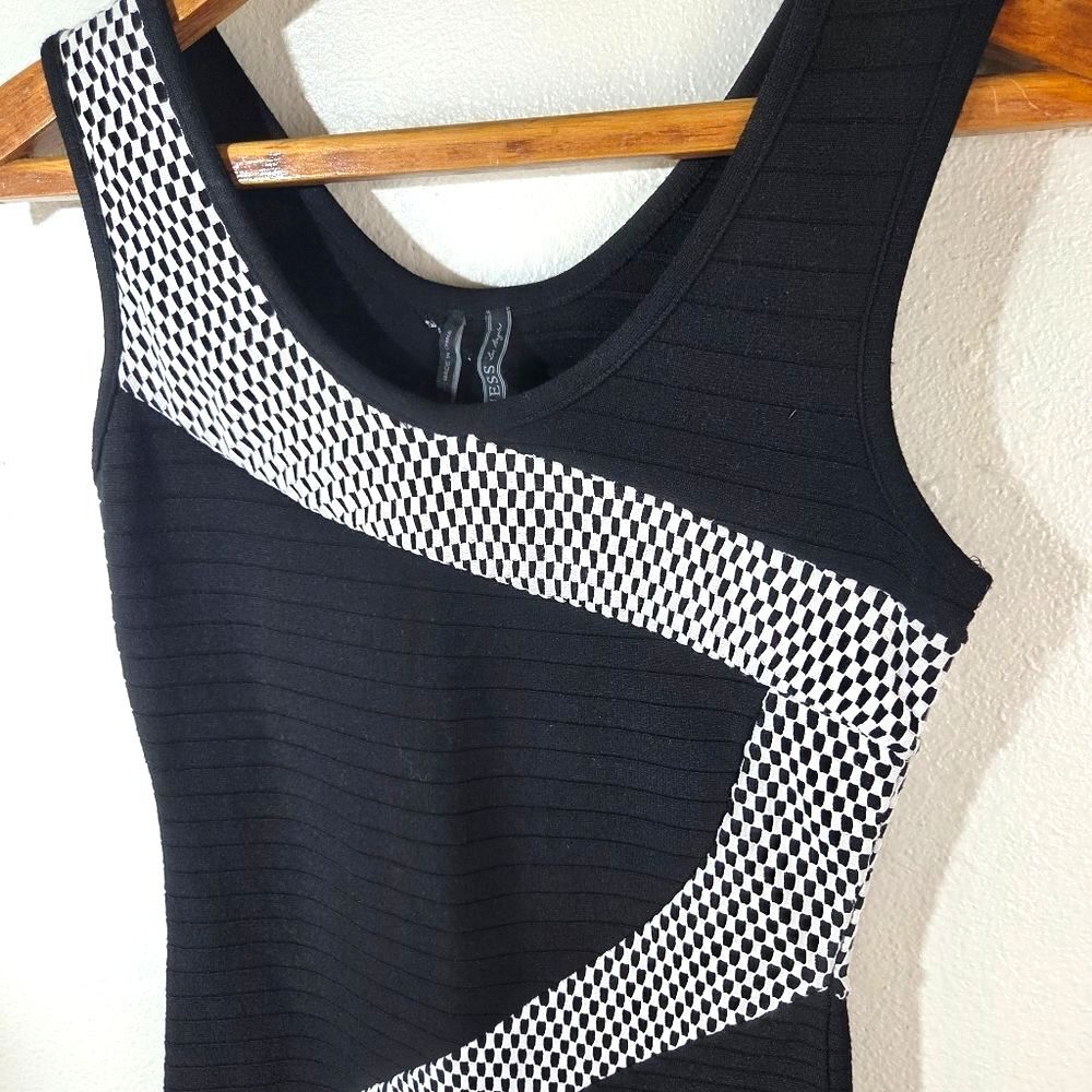 Women's Guess Bodycon Snatched Elegant Black and White Mesh Women's Dress Size S - Picture 6 of 10
